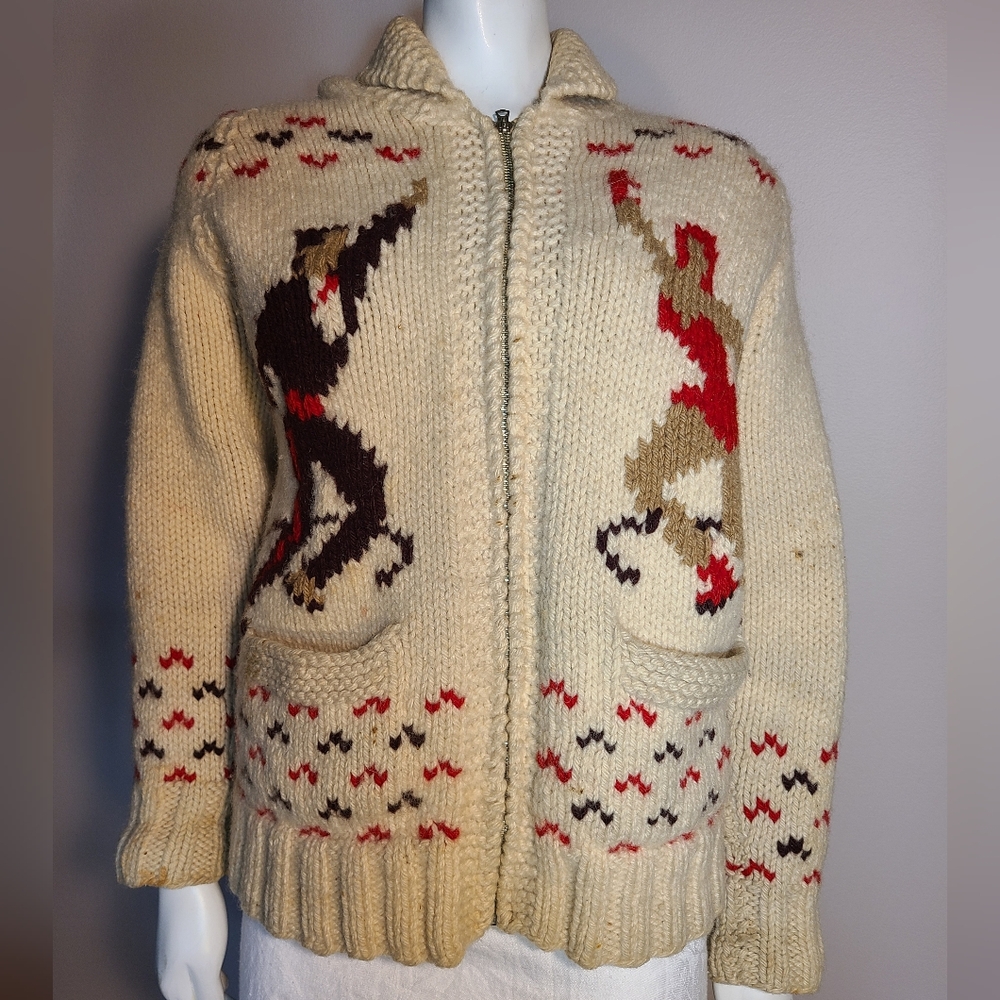 Vintage skater Cowichan saiwash knit jacket